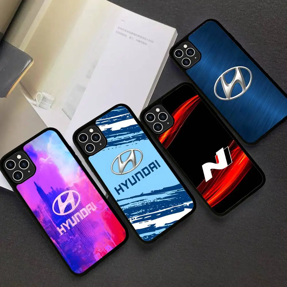 

H-Hyundai LOGO For IPhone 11 12 13 14 15 16 17 Pro Max Plus TPU+PC Shockproof Back Phone Cases