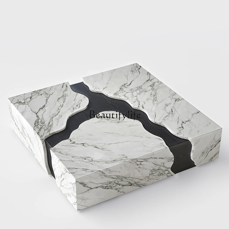 Marble coffee table living room household Italian light luxury high-end modern simplicity