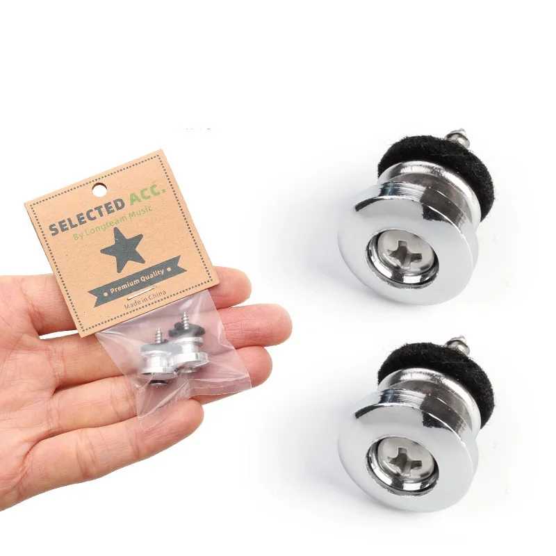 2Pcs Gitarre Strap Locks End Pins Schwanz Nagel Lock Taste Pegs Schraube Nicht-slip Taste Nagel für Akustische elektrische Gitarre Ukulele Bass – Detail 2