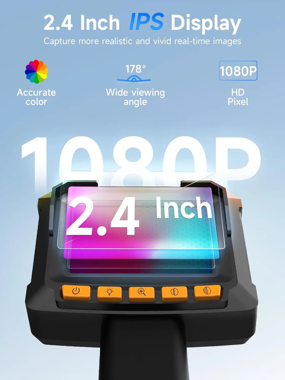 مومان لأنابيب الصرف الصحي السيارات EOS1 Borescope 1080P HD كاميرا التفتيش مع 2.4 "IPS شاشة 16.4ft كابل شبه صلب IP67 مقاوم للماء