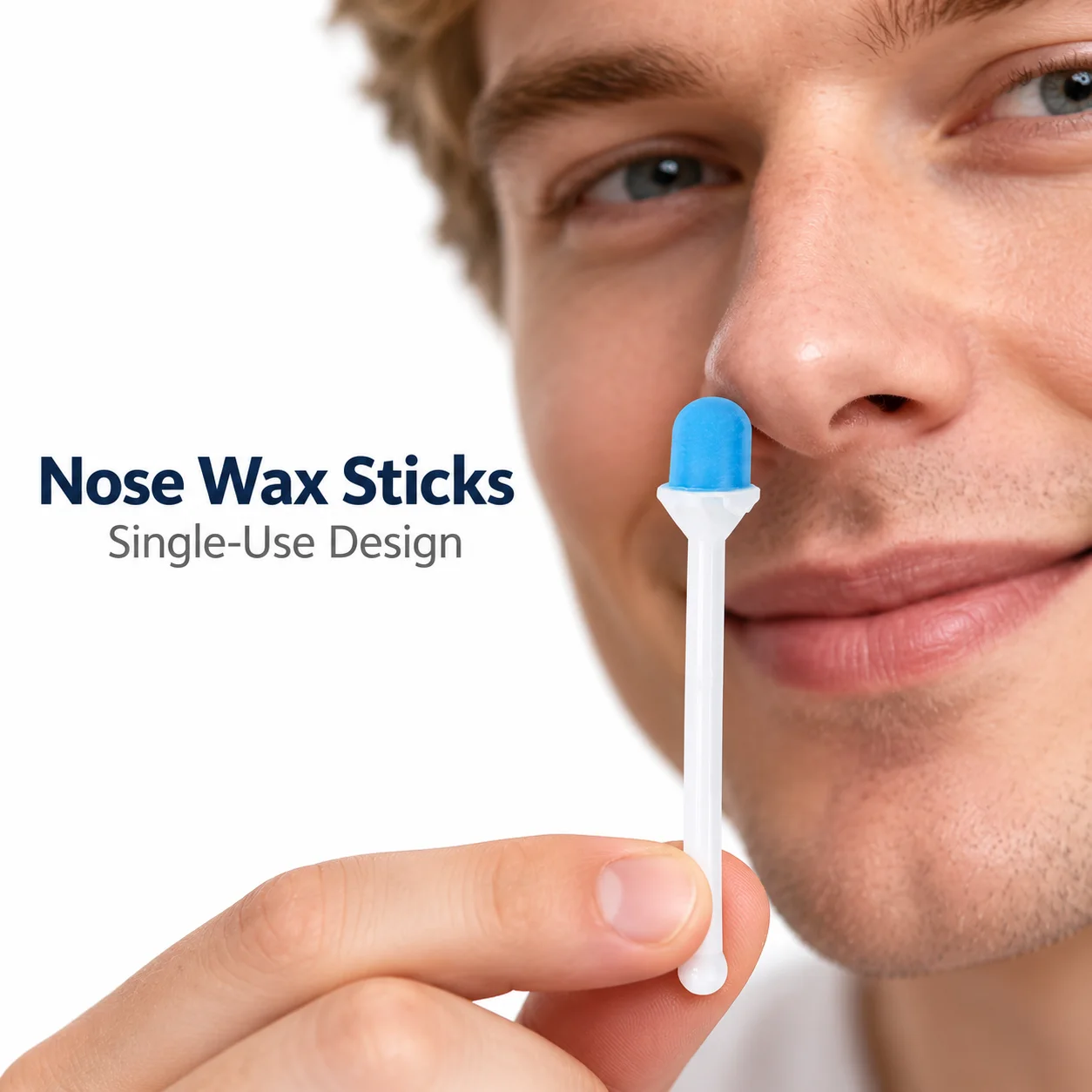 Disposable Nose Wax Applicators With Integrated Blue Wax Tips For Heating Before Use And Portable Nose Hair Removal Accessories