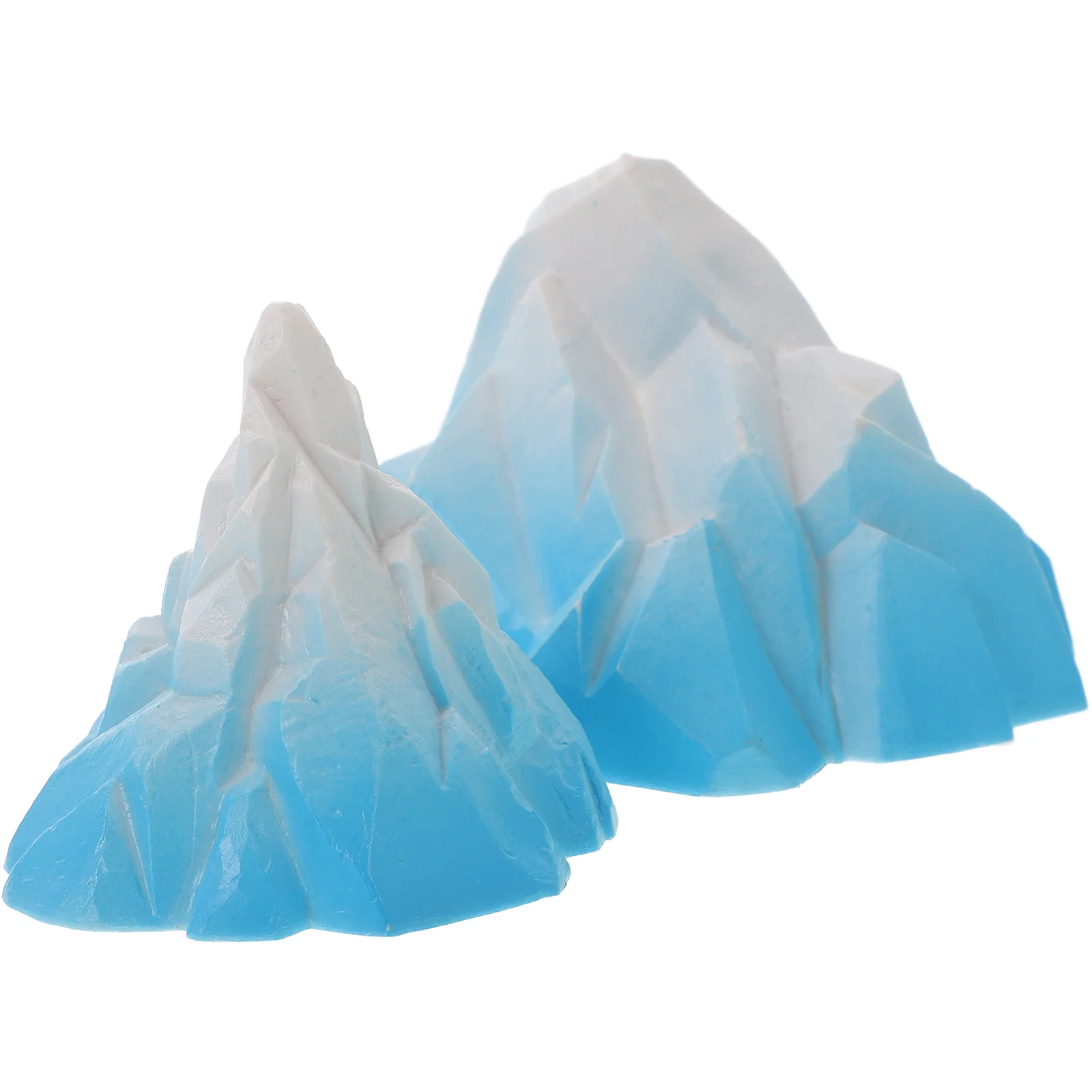 

2 Pcs Iceberg Decoration Miniature Floeberg Tiny Figurine Arctic Model Pvc Statue