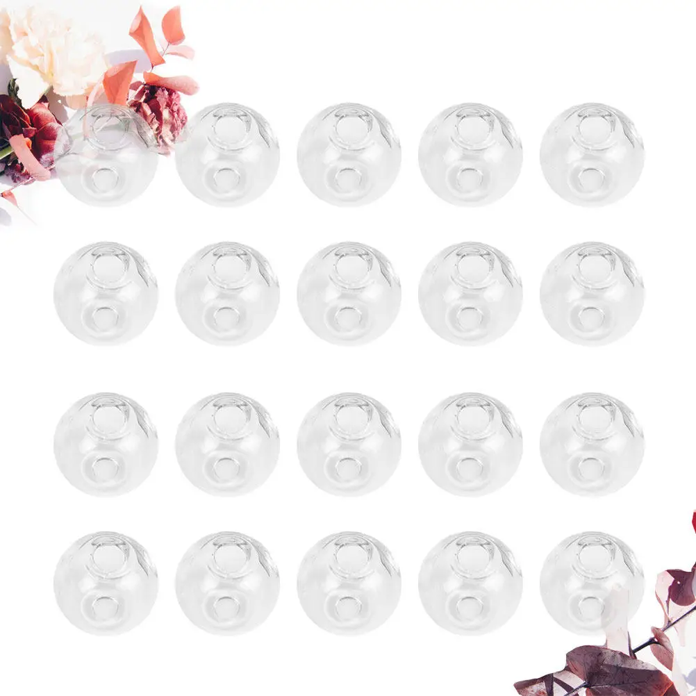 

100 шт. 14 мм прозрачные полые стеклянные шары с прямым отверстием, аксессуары для изготовления украшений своими руками: ожерелья, браслеты, серьги, брелоки