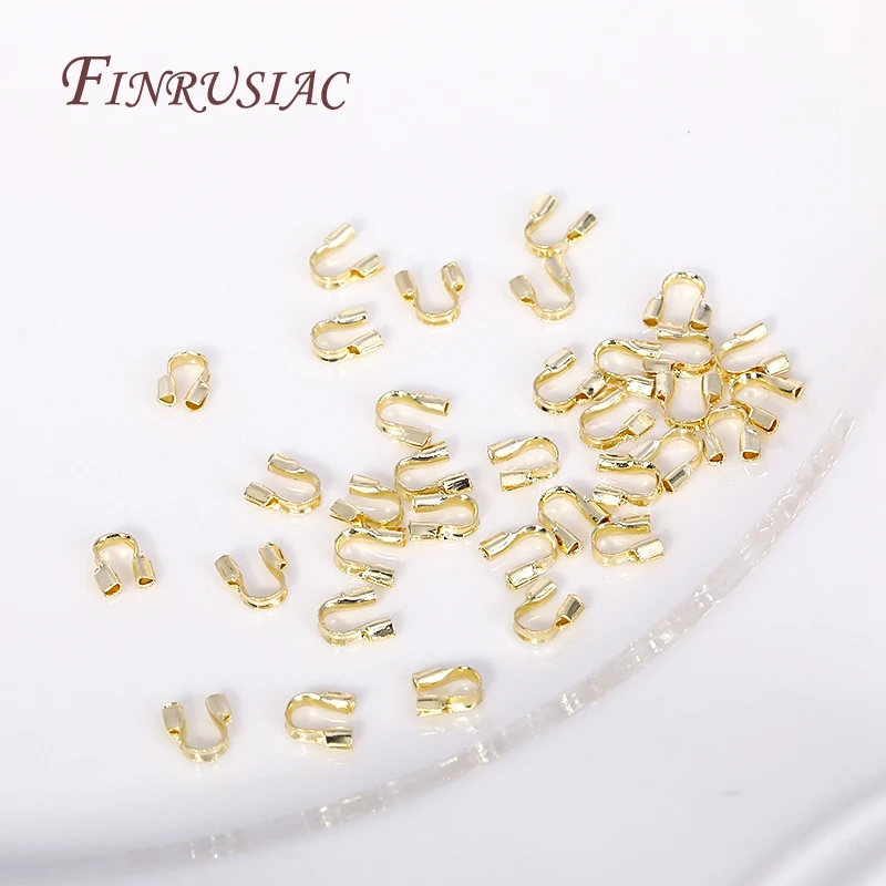 100 Teile/los 18K Gold Überzogene Draht Schutz Für Schmuck, Draht Schutz Wächter Protektoren Schleifen U Form Anschlüsse Zubehör – Detail 20