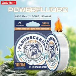 Zukibo 100% Fluorocarbon Leader Fishing Line Japan Carbon Fishing Line Highly Abrasion Reistant Shock Resistant Invisible Line