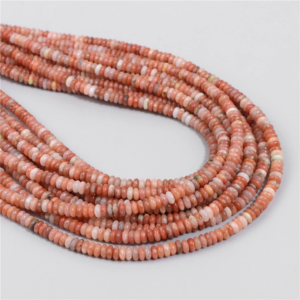 2*4mm Natural Flat Round Stone Beads Red Plum blossom Jaspers Bead For DIY Handmade Jewelry Necklace Earrings Fittings Wholesale