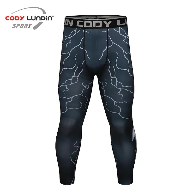 Men Compression Pants MMA Crossfit Bodybuilding Workout Gym Tights MMA Sport Sweatpants Fitness Skinny Leggings Running Trousers