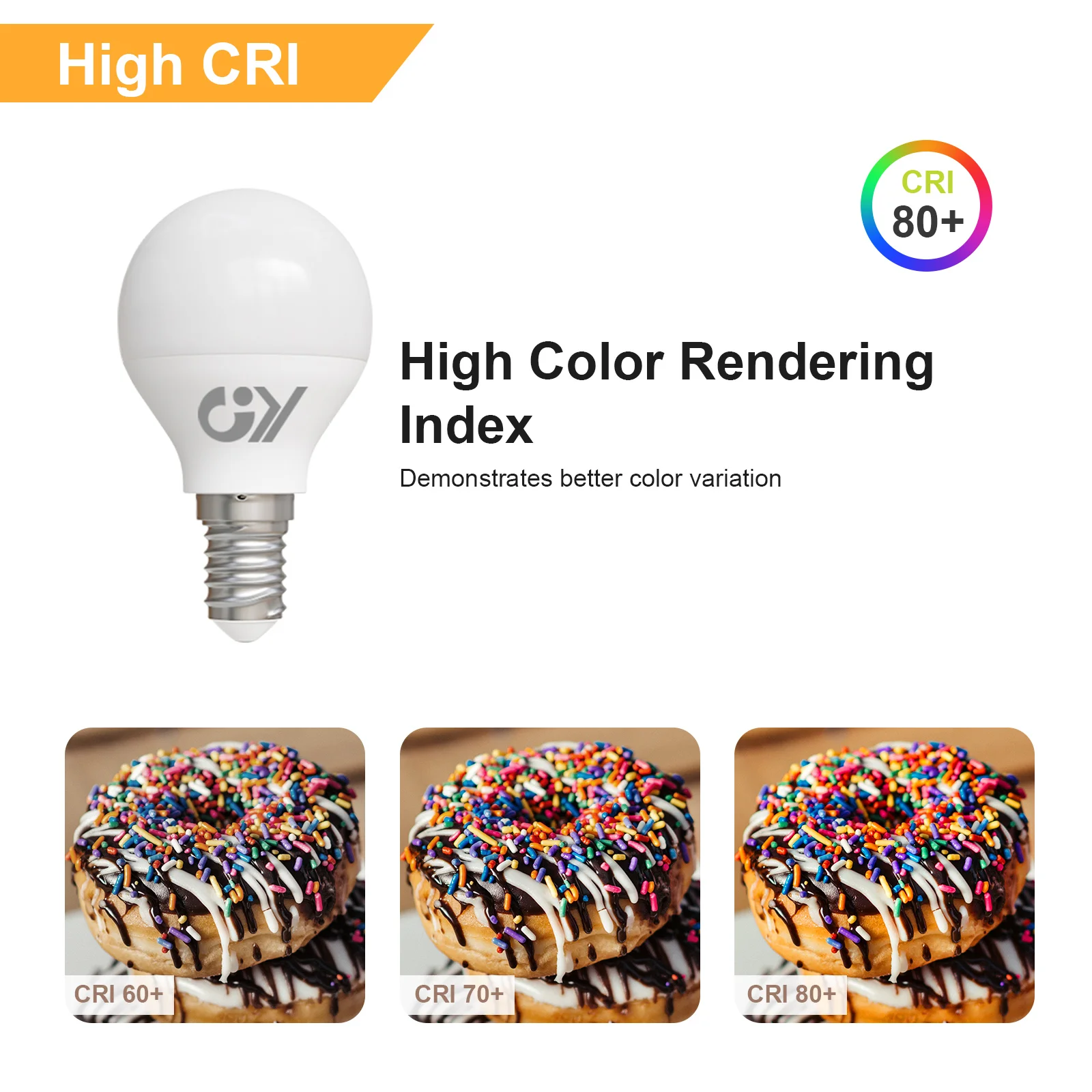 لمبة إضاءة LED GY E14 G45 8 وات 800 لومن، أبيض بارد 6500 كلفن، غير قابلة للتعتيم، فئة E #3