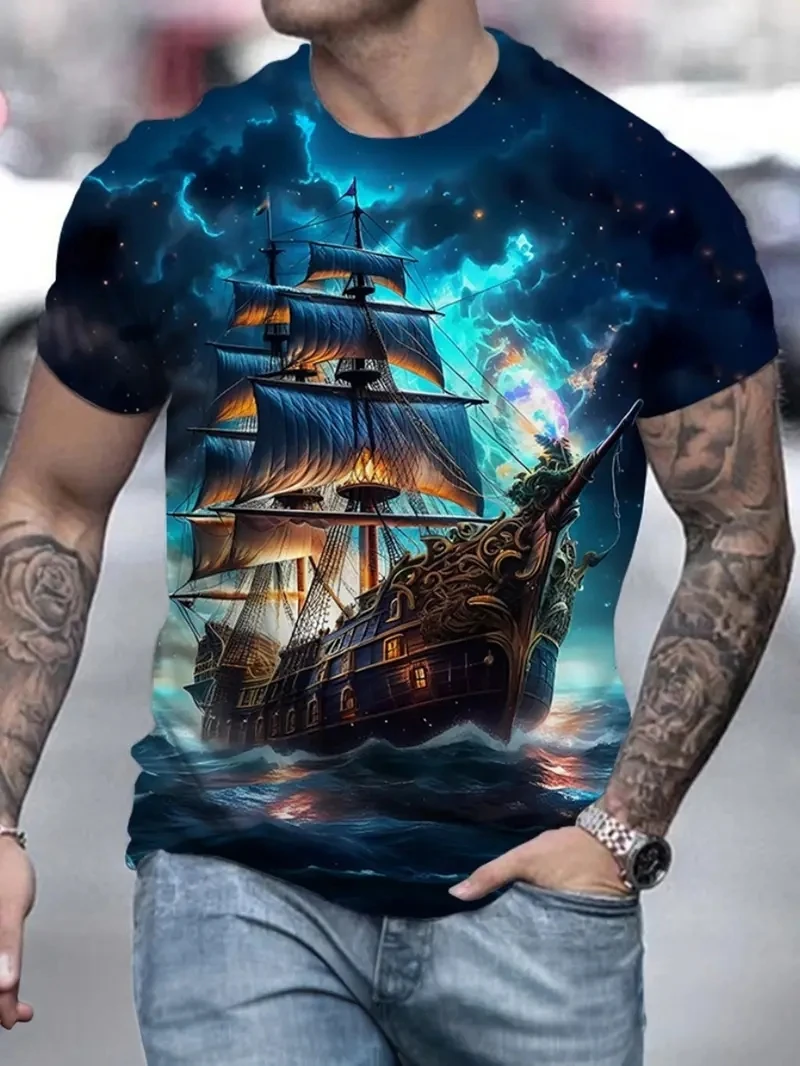 

Men's Plus Size 3D Printed Short Sleeved T-shirt, Loose and Casual, Soft, Comfortable and Breathable,suitable for Outdoor Sports