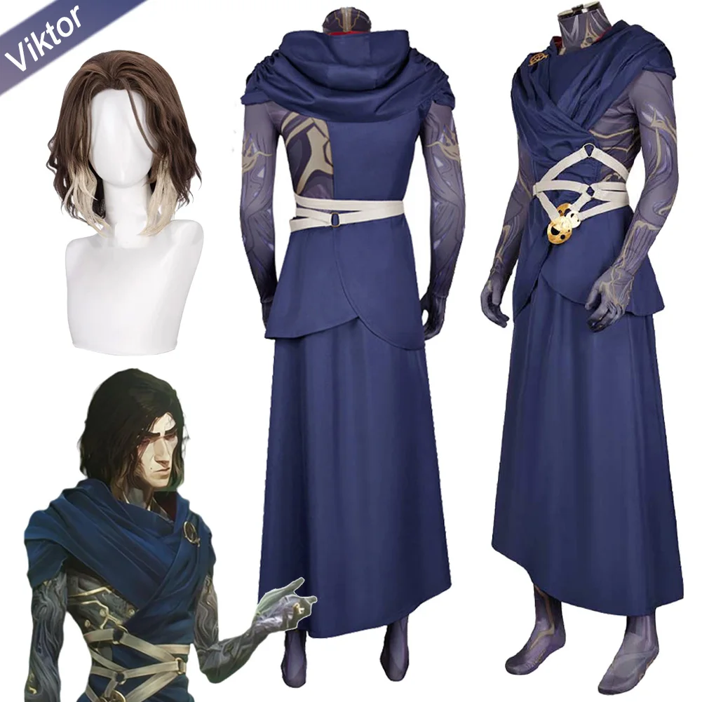 

Fantasia Arcane Savior Viktor Cosplay Clothing Wigs 2024 Game LoL TV 2 Hex Disfraz Costume Men Male Halloween Carnival Party