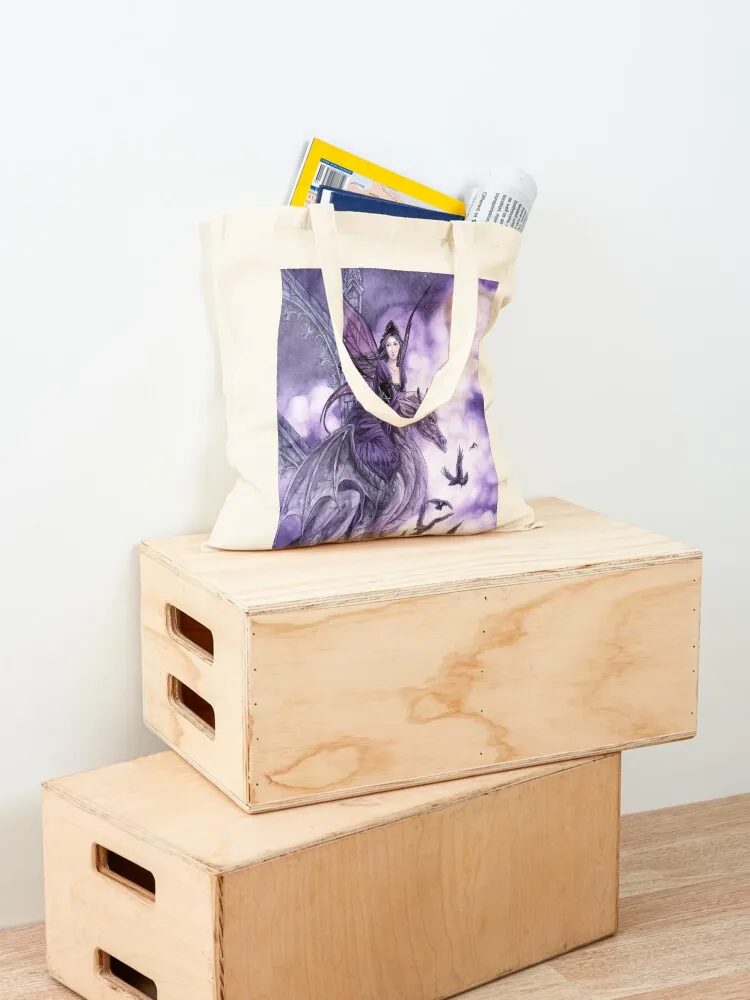 Dragon Gargoyle with Fairy Tote Bag woman shopping bag Beach bag Handbags eco folding