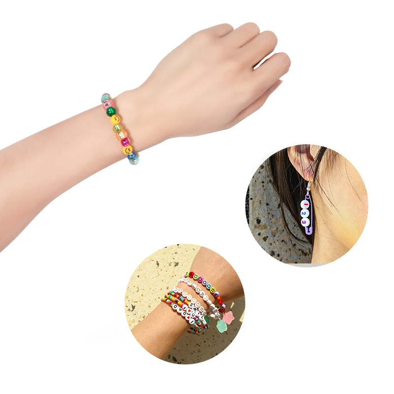 100pcs 9mm Acrylic Bucket Shape Bead Transparent Mixed Color Loose Spacer Beads for Jewellery Making DIY Bracelets Accessories