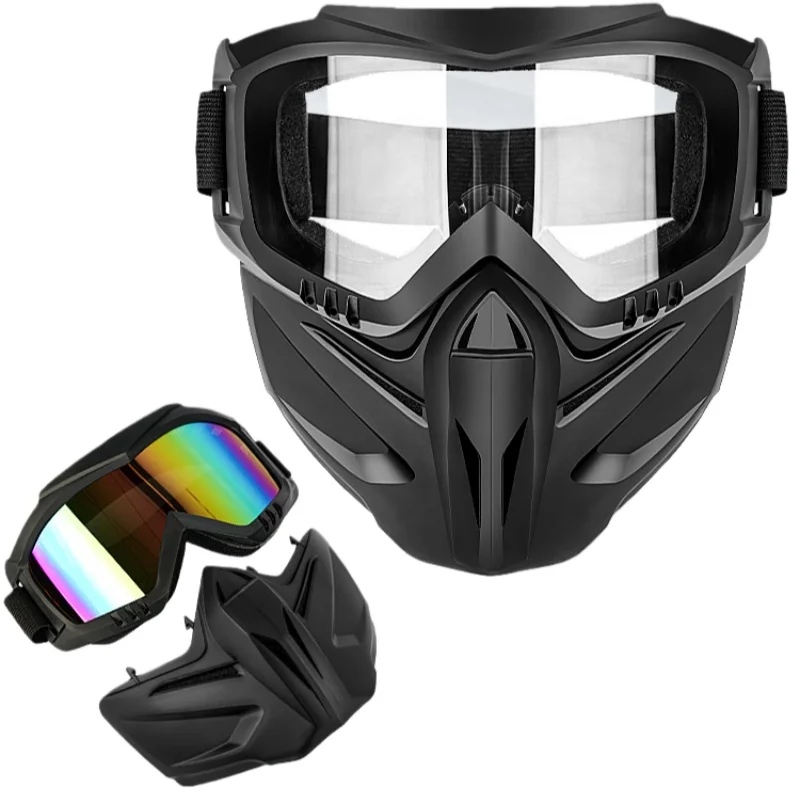 แว่นตาป้องกันลมกันฝุ่นแบบปรับได้ ถอดออกได้ ใช้ได้สองแบบ ป้องกันฝ้า พร้อมฟองน้ำสามมิติ