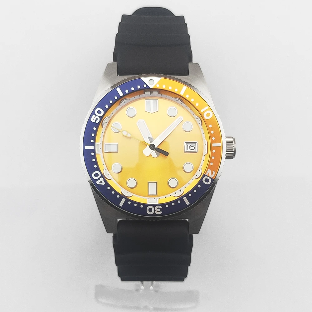 

40mm Corgeut Sterile Steel NH35A Black Yellow Dial Men Watch Sapphire Crystal Automatic Wristwatch Relógio