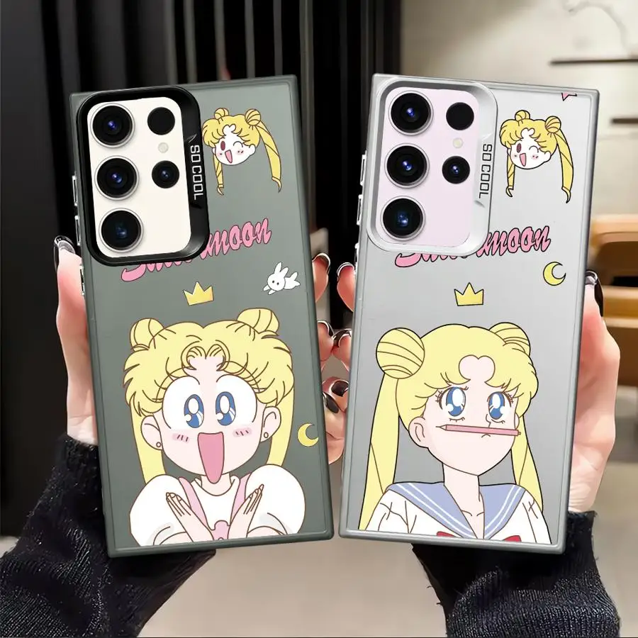 Back Phone Cover Case for Samsung Galaxy S21 S22 S25 Note 20 Ultra S23 S23 S24 FE S20 Plus Cute S-Sailor-Moons