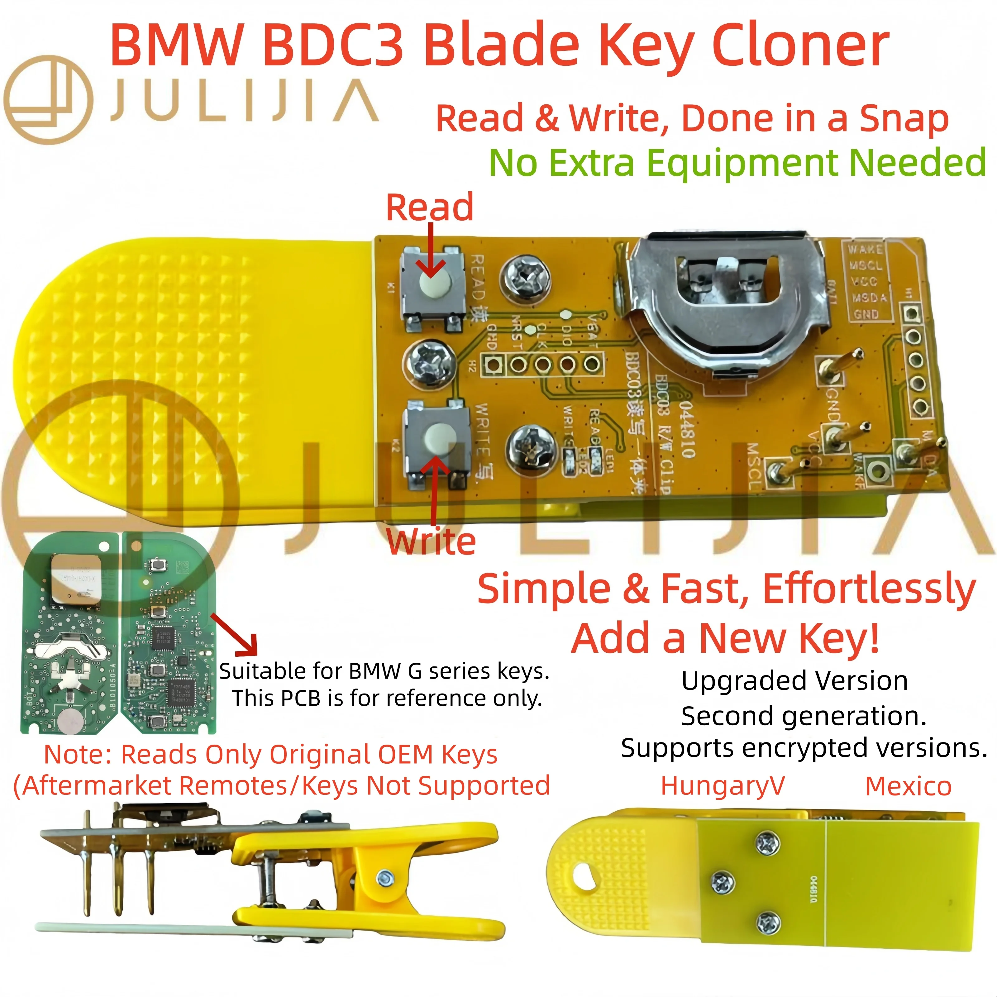 

For BMW G Series Matching Tool Key Adding No Disassembly Match N5F-ID21A IC 3248A-ID21A ID49 chip Series G20 G11 Key Programming