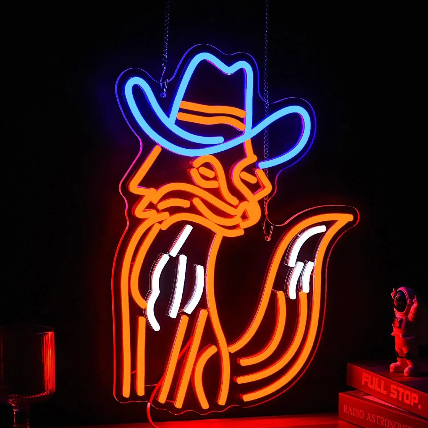  Western Cowboy Fox Neon Sign USB LED Neon Light Wall Decor Bar Man Cave Bedroom Farm Country Style Acrylic Wall Art Gift Lamp
