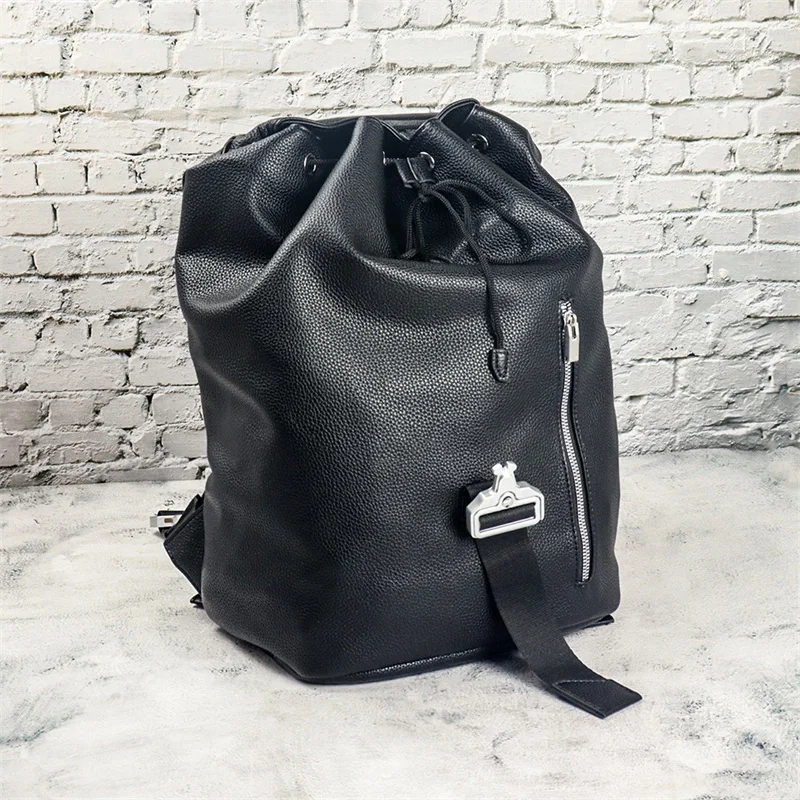 25ss Black ALYX Mens Backpacks Casual High Capacity Computer Bag  1:1 Best Quality Alyx Womens Genuine Leather Backpacks