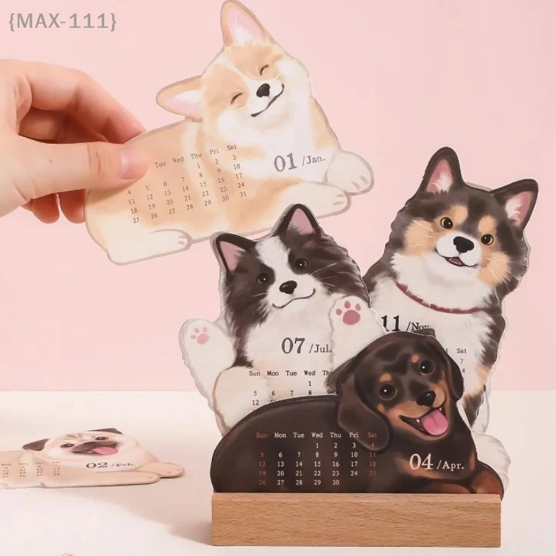 2026 Cute Cat & Dog Series Desk Calendar, Yearly Agenda Organizer With Memo Notes, For Home, Office & School Daily Scheduling