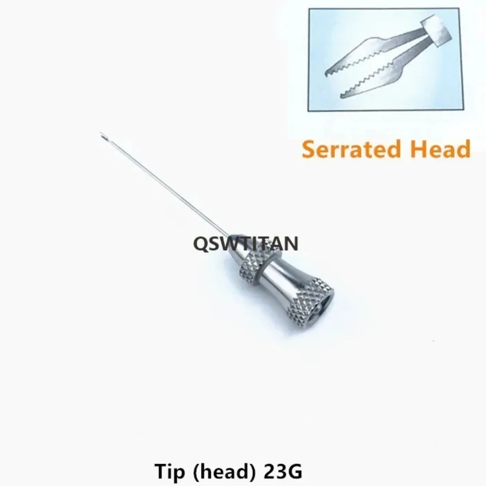 คีมแคปซูลอเร็กซิสไทเทเนียม คีมผ่าตัดแบบรุกล้ำต่ำ หัวถอดได้ 23G เครื่องมือจักษุวิทยาขนาดเล็ก อุปกรณ์ผ่าตัดเปลือกตา