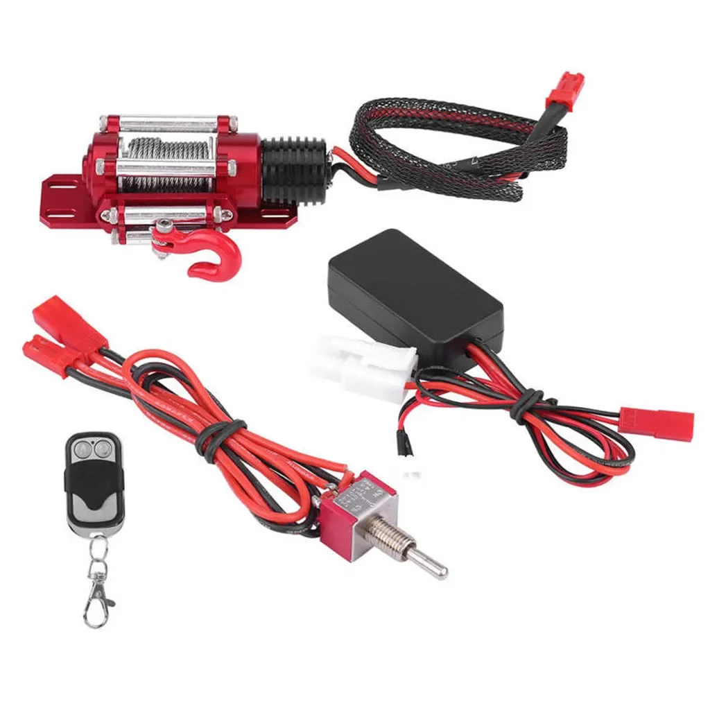 1/10 RC Modellauto Zubehör Metallwinde mit Fernbedienung für RC Crawler Truck Axial SCX10 90046 TRX4 TRX6 Redcat Gen8