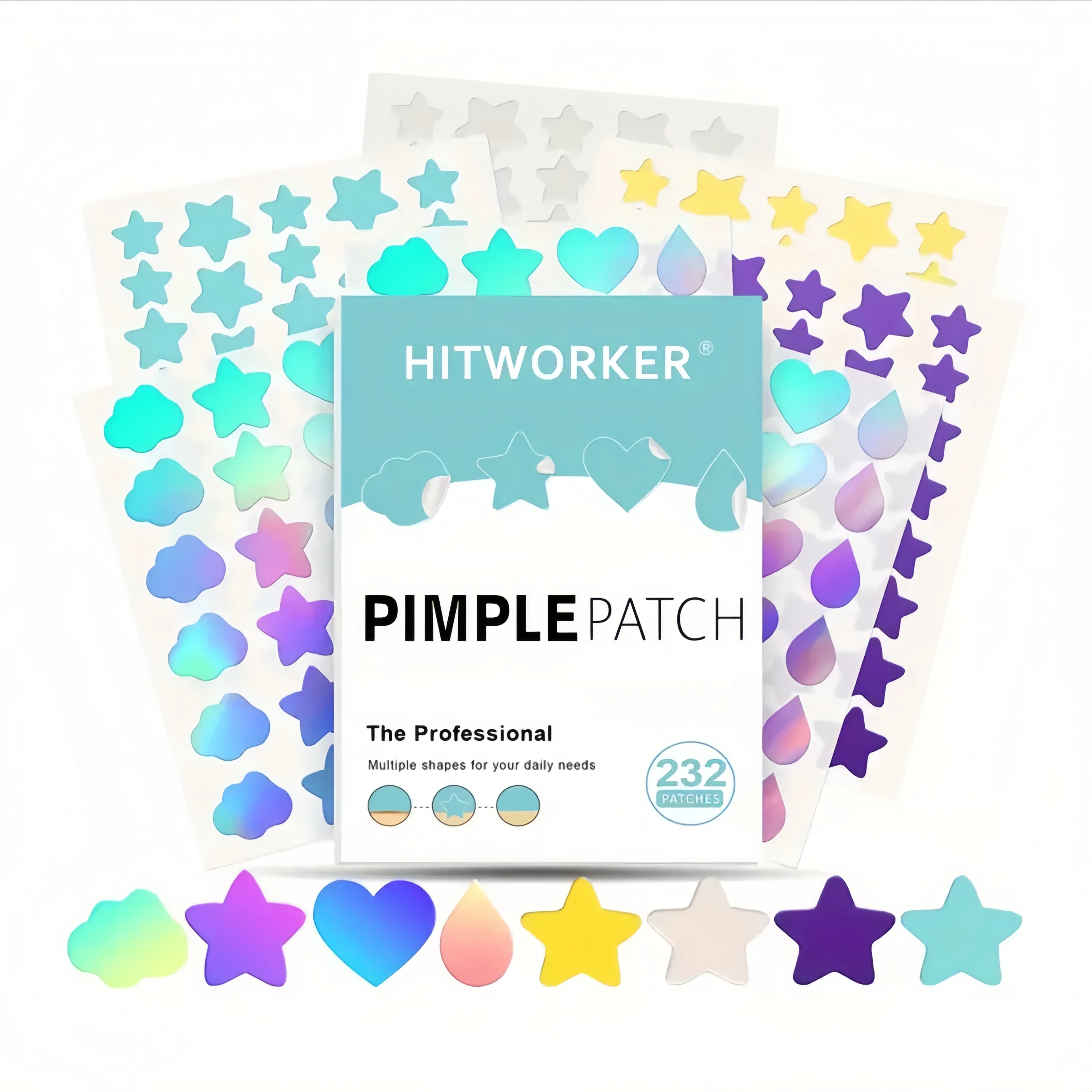 

232pcs Hydrocolloid Acne Patch Repair Acne Cleansing Invisible Breathable Waterproof Acne Cleansing Concealer Fade Clean