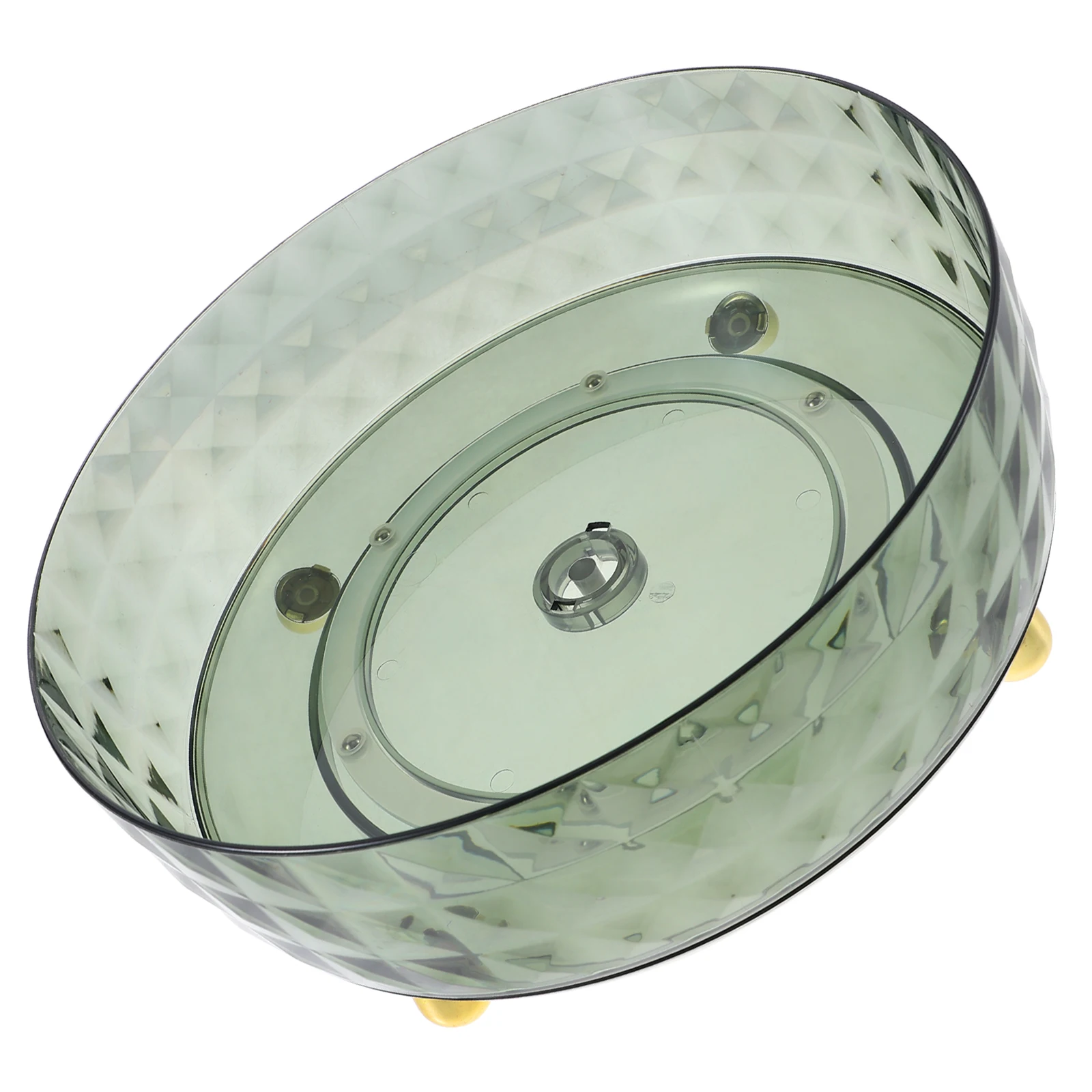 

Diamond Pattern Storage Tray Rotating Transparent Kitchen Vanity Organizer Multi-Functional Condiment Rack Home Desktop Perfume