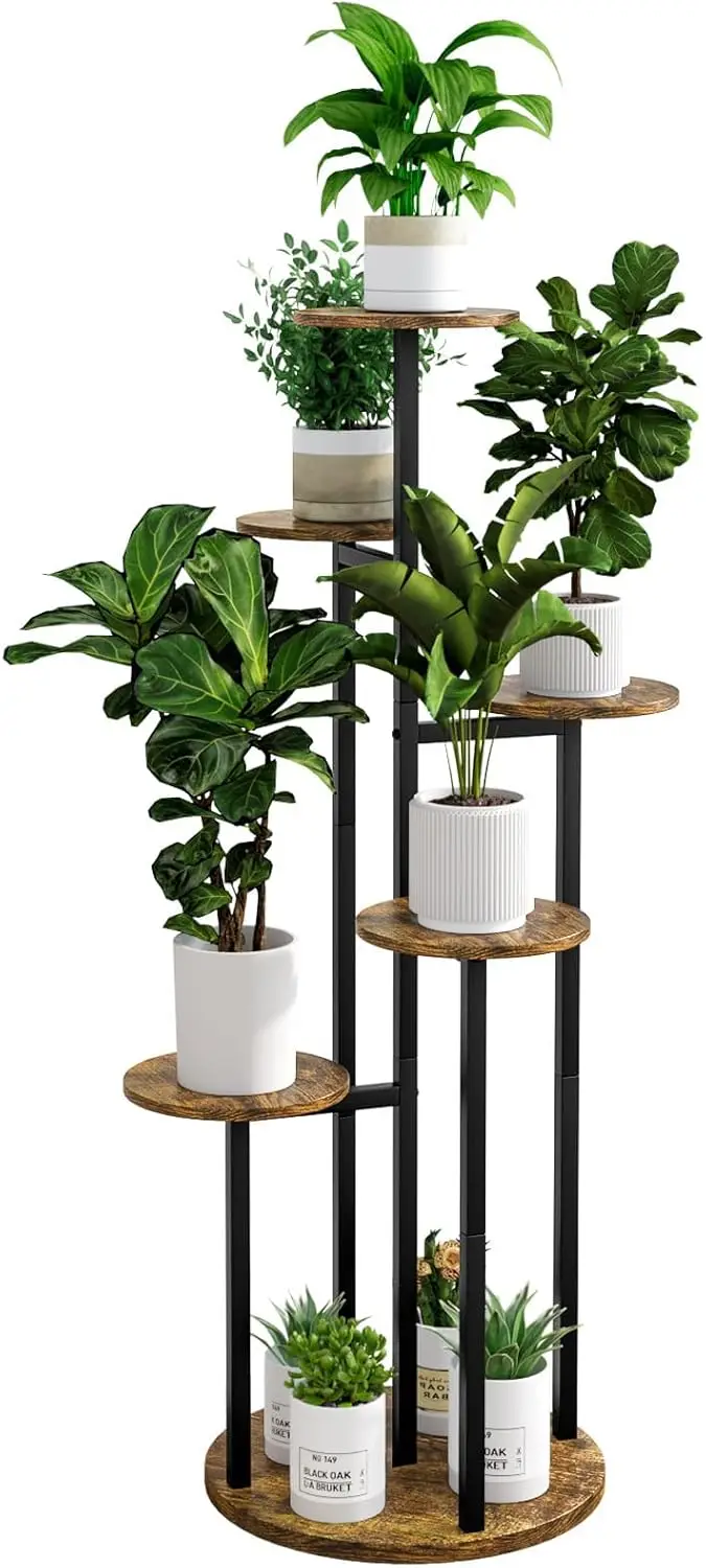 

6-Tier Plant Stand Indoor Outdoor Corner Shelf for Multiple Flower Pots, Space Saving Display Rack for Patio Balcony Living Room