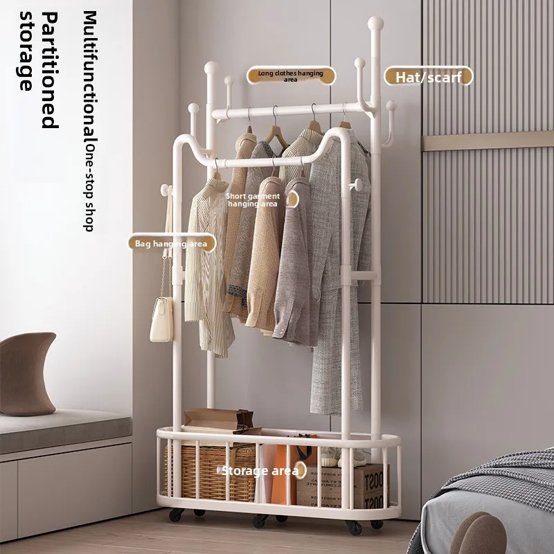 Coat Rack Freestanding Bedroom Living Room Drying Rack Compact Wardrobe Small Apartment Clothes Stand Clothes Rack Stand