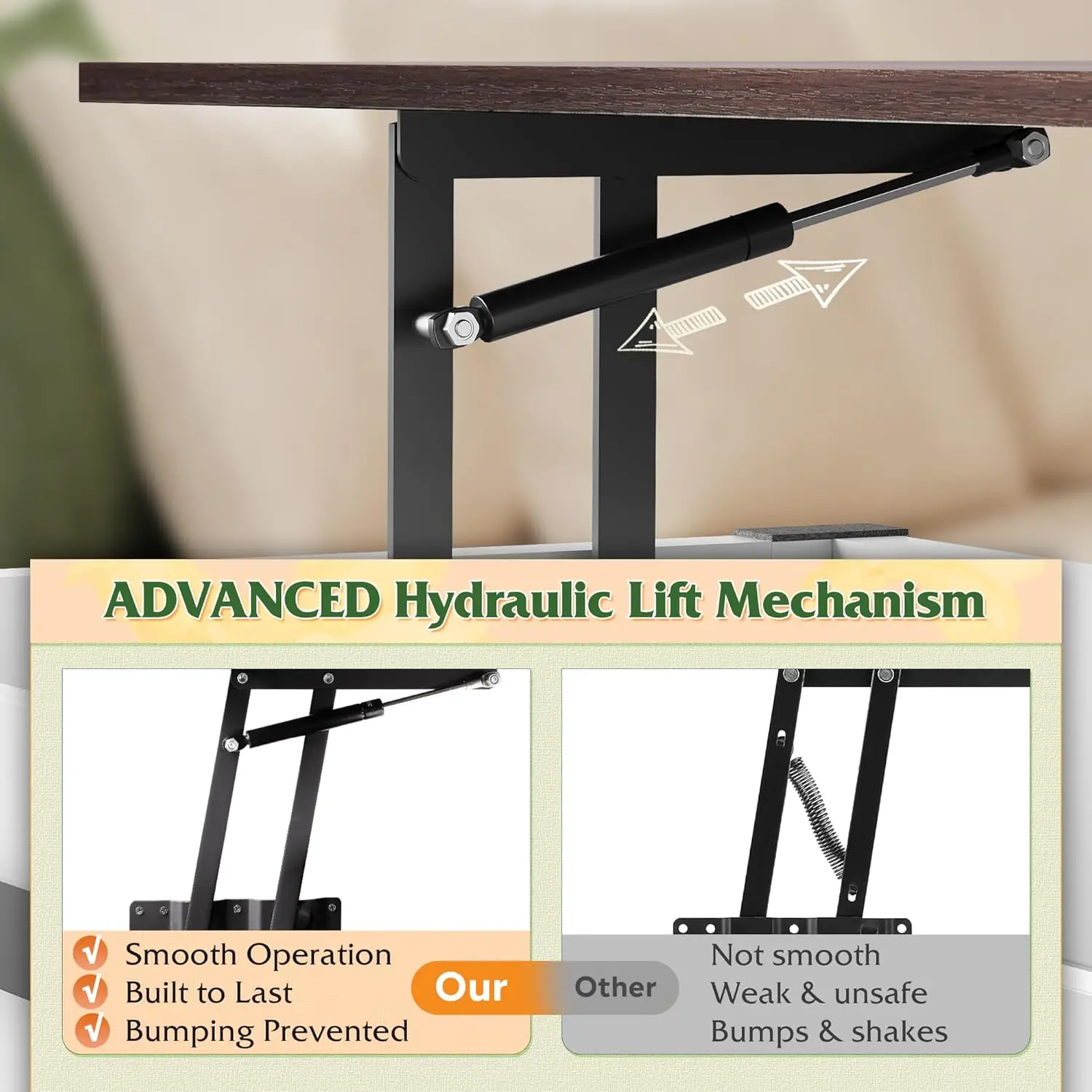 Lift Top Coffee Table, 39.4" Farmhouse Coffee Table with Large Hidden Storage Compartment, Sliding Barn Doors, Customized