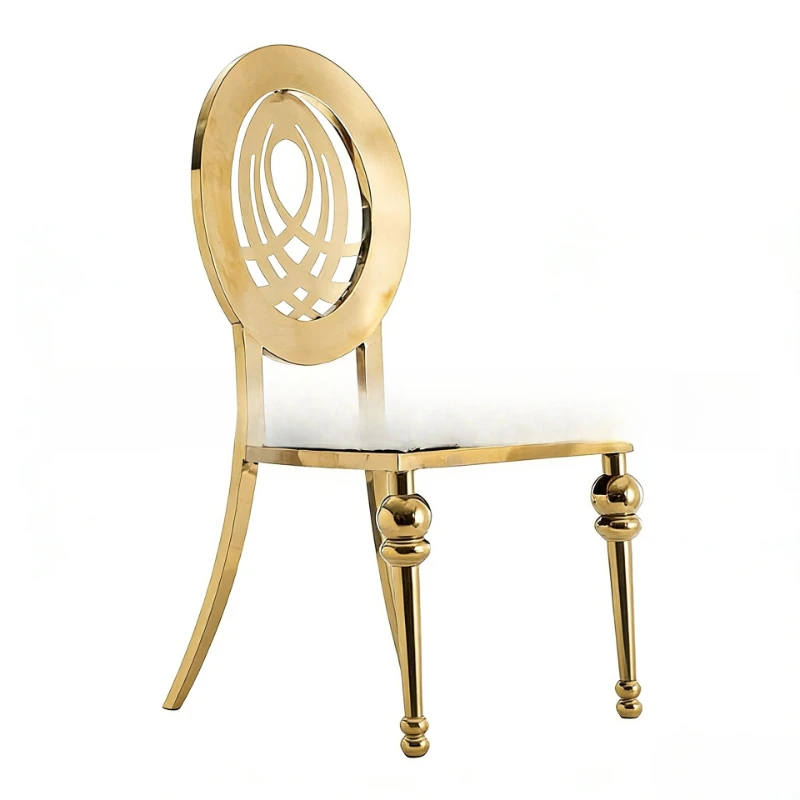 European Stainless Steel Dining Chair Hotel Banquet Wedding, Family Dining Room Villa Conference Dining Chair