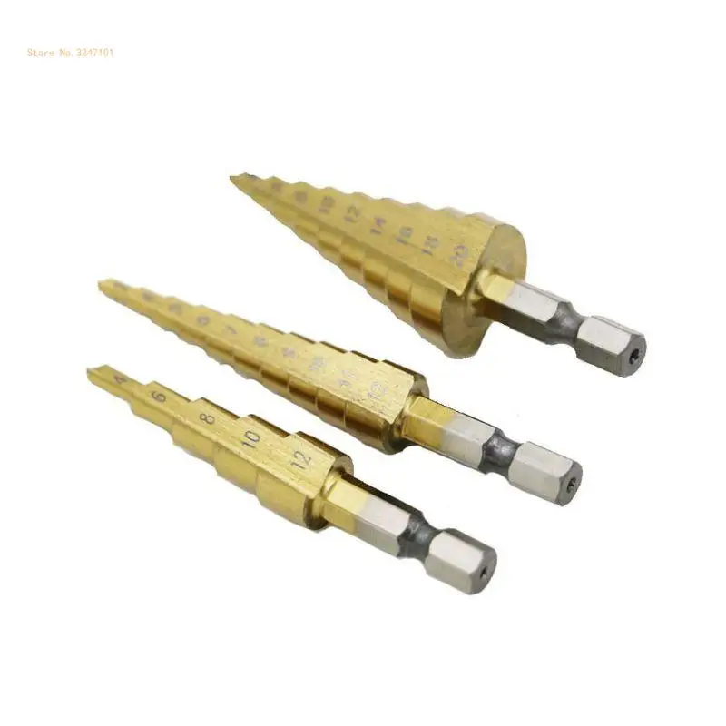 3-12mm 4-12mm 4-20mm Step Cone Drill Bit Hexagonal Shank High Speed Steel Hole Dropship