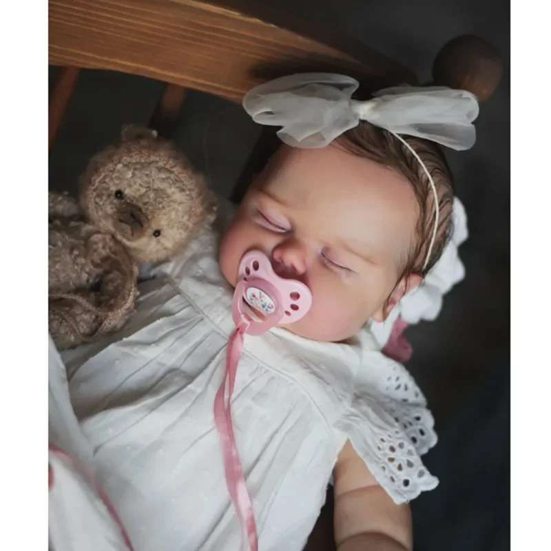 60CM Reborn Baby Doll Pickle Newborn Sleeping Baby Real Looking Baby Dolls Hand Painting 3D Skin with Visible Veins Bebe Reborn