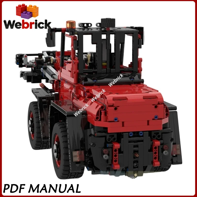 Simulation Telescopic Boom Wheel Loader Blocks Industrial Construction Machinery Model, Creative Bricks Gift for Machinery Fans
