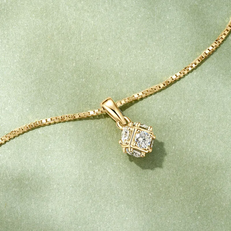 RAPRGOLD كامل مويسانيتي الصلبة هندسية قلادة قلادة للنساء S925 فضة سلسلة الترقوة مجوهرات هدايا Collares