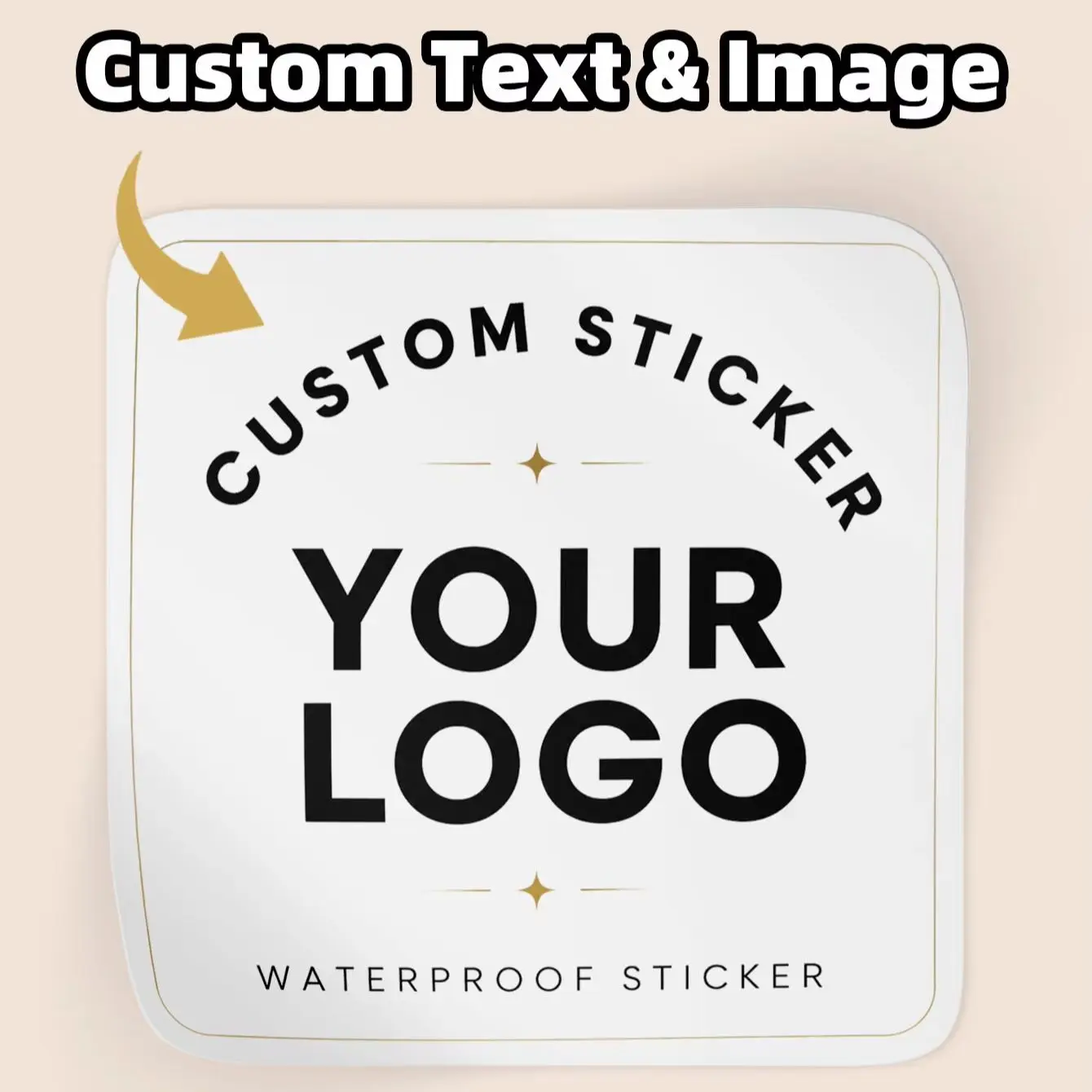 1-80PCS Personalized Square Custom Stickers Custom Text Image Decor Labels for Office,Packaging,Kraft Bags & Envelopes Labels