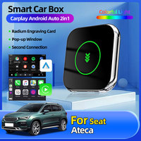 Wired to Wireless Apple Adapter Plug and Play With USB / Type-C Plug and Play Android Box 2 in 1 Colorful Lights ﻿For Seat Ateca