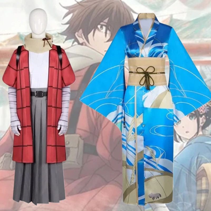 

Anime Momokawa Inako Sakamoto Kihachi Cosplay Costume Japanese Kimono Long Dress Role Play Outfit for Women Theme Party