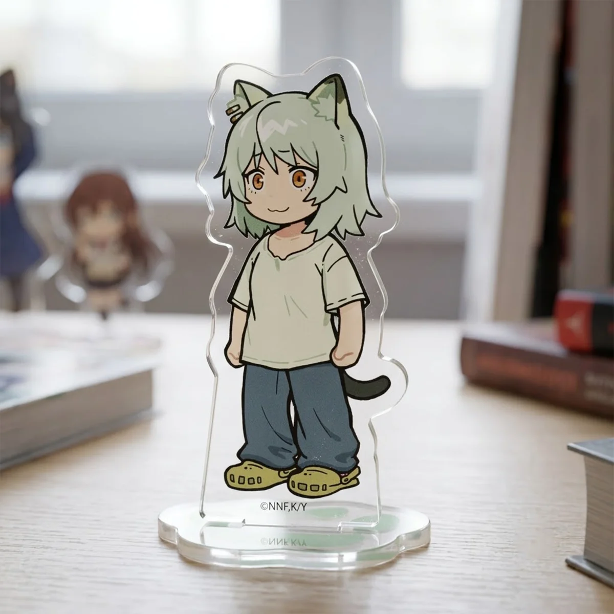 Anime Chainsmoker Cat 10cm Acrylic Stand Cat Kai Halloween Gift Office Cabinet Trendy Comic Decor Keychain