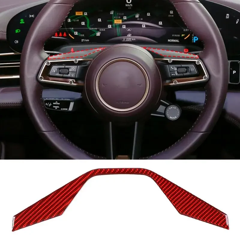 

For Porsche Taycan 2019-2022 Steering Wheel Decoration Stickers Soft Carbon Fiber Car Interior Styling Accessories