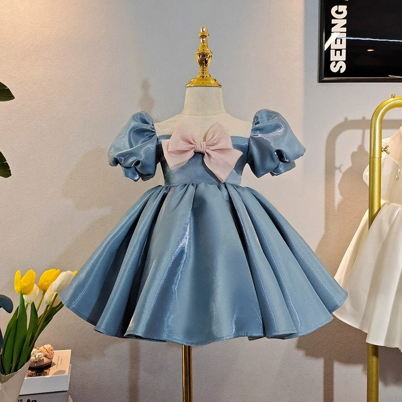 

Платье для девочки в стиле Лолита, праздничное платье для малышей на день рождения, детское платье для выступлений на фортепиано, праздничная одежда для фестивалей и Ид.