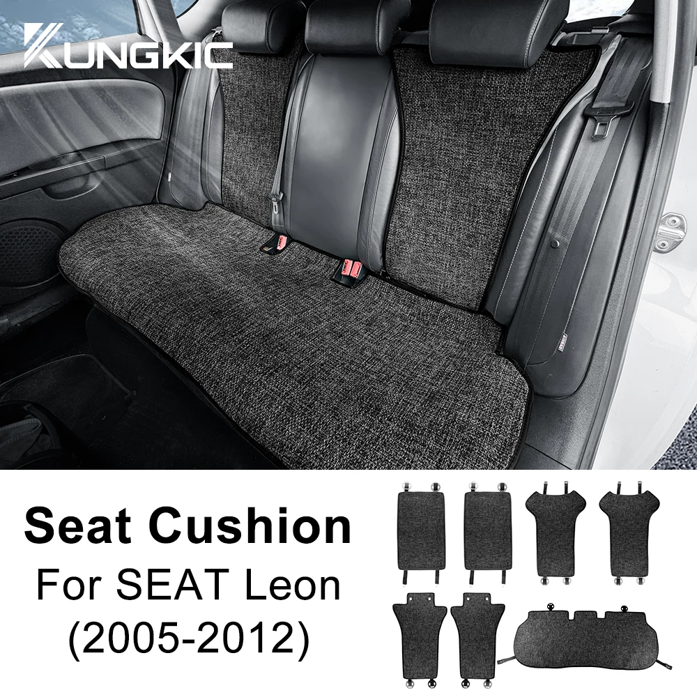 セアト · レオン 2005 2006 2007 2008 2009 2010 2011 2012 アイスシルクカーシートカバー通気性保護クッションインテリアアクセサリー