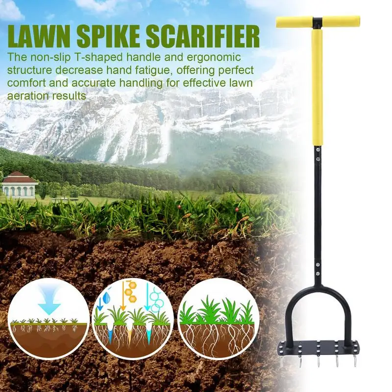 

Aeration Tool For Lawn Dethatching Soil Aerating Lawn Rust-Resistant Gardening Cultivator Scarifier For Aerating Harvesting Soil