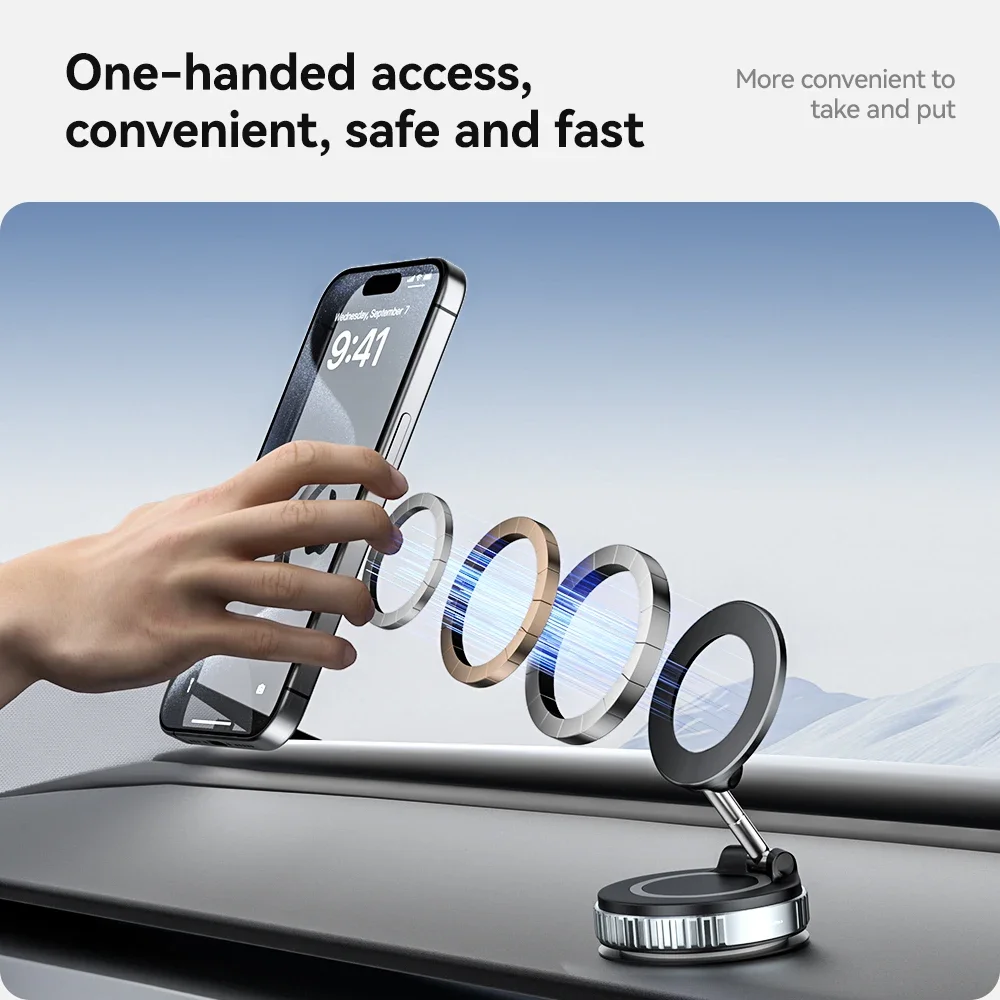 

For Tesla Model 3 Y Juniper Golf KiA BMW Car Phone Magnetic Stand Lazy Foldable Storage Holder Vacuum Suction Phone Holder