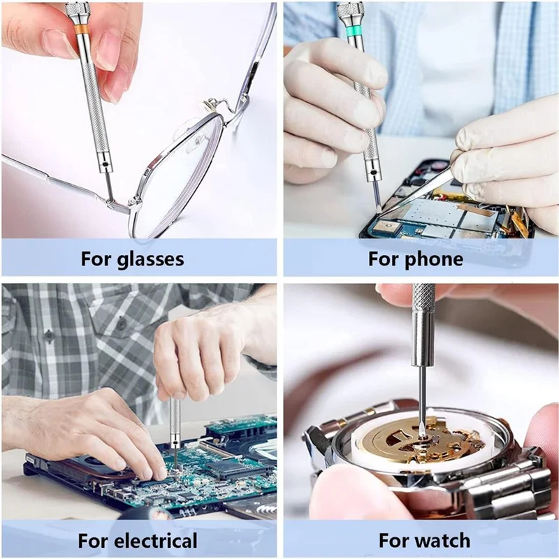 ABRW-13 Pieces Watch Screwdriver Set With 13 Pieces 0.2-2.0Mm Extra Replacement Blades For Eyeglasses Sunglasses Gadgets
