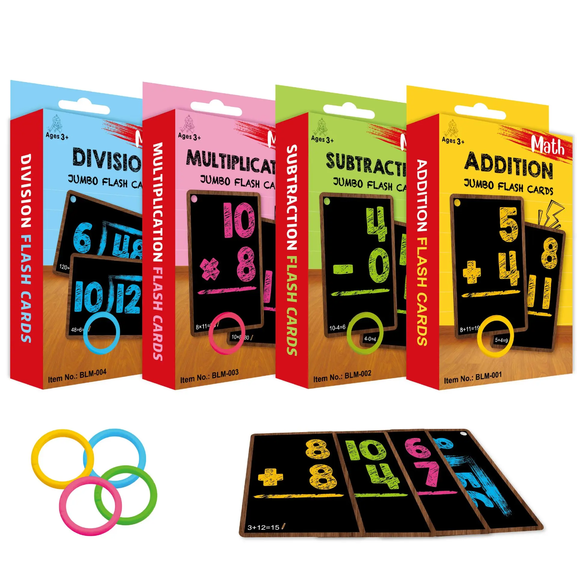 

Kids Math Learning Cards Addition Subtraction Multiplication Division Flash Cards for Early Childhood Education