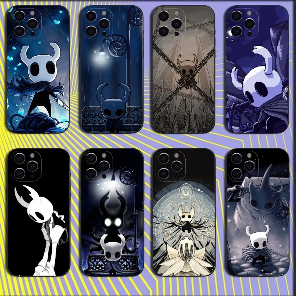 

H-Hollow Knight Phone Case For iPhone 16,15,14,13,12,11,Mini,Pro,SE,MAX White Matte Shockproof Cover