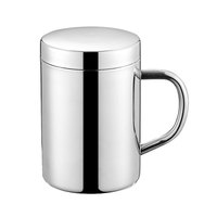 304 Stainless Steel Mug Cup Double Layer Anti-scalding With Lip Thermos Cup Coffee Milk Beer Water Tea Bottle Office Home Use
