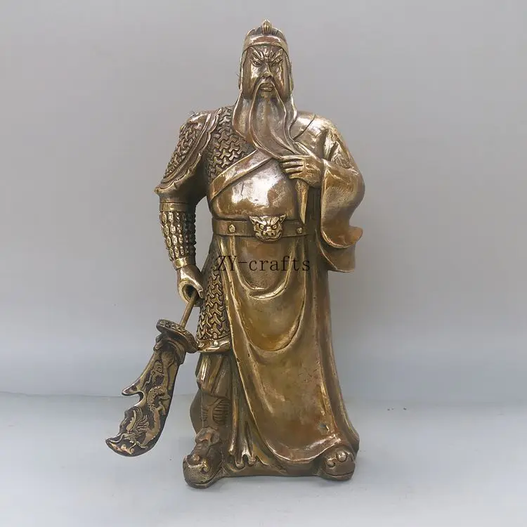 

Китайские латунные статуи Guan yu ручной работы, коллекционные украшения