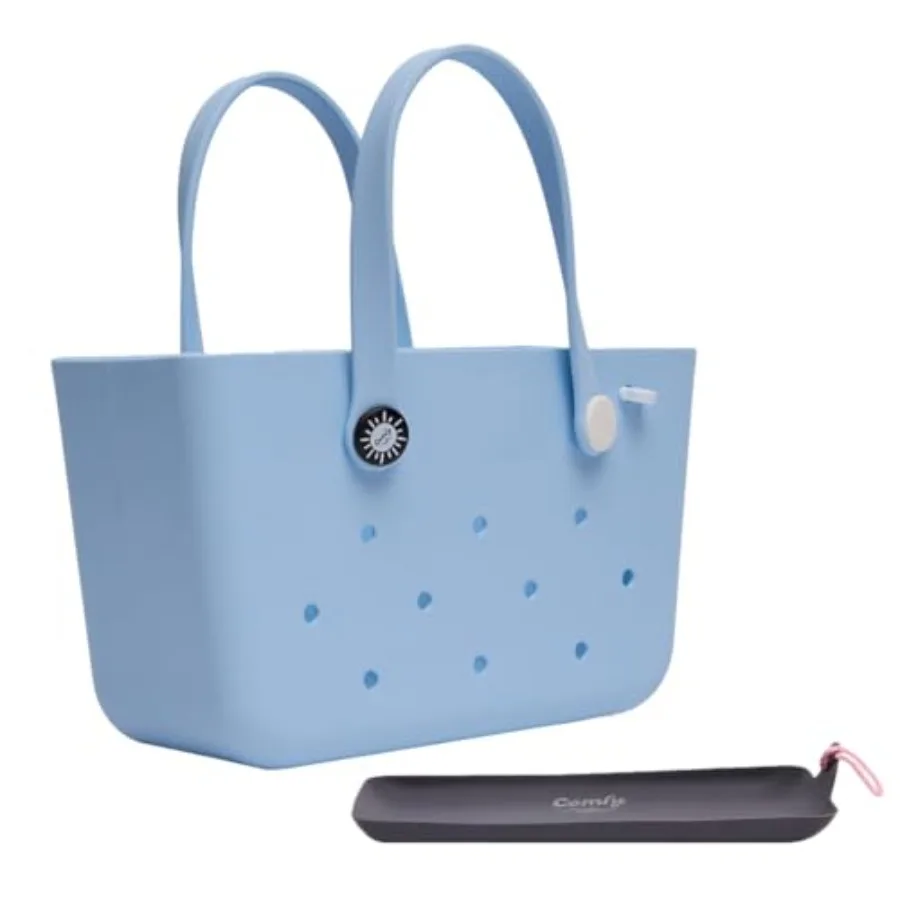 Comfy Flow Pool Bag for Women Waterproof EVA Open Tote Swim Sauna Gym Beach Bag Wipe-Clean Self-Standing 14L